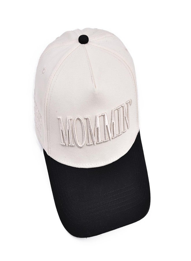 Abdkw Mommin Trucker Hat,Vintage Two-Tone Women's Baseball Cap with Mommin Embroidery Ponytail Fit ，Adjustable Baseball Cap,Unisex Outdoor，Christmas Essentials - Image 2